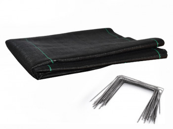 Kit : Toile de paillage 90gr/m² noir + agrafes