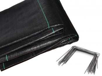Kit : Toile de paillage 85gr/m² noir + agrafes